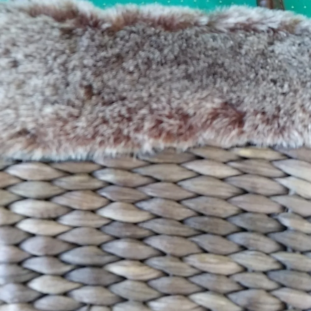 Bath & Body Works Faux Fur & Woven Bag